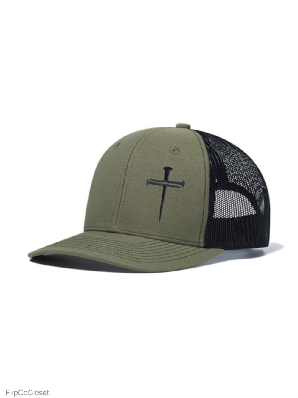 Embroidered Triple Nail Trucker Hat Adjustable Snapback